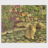 Katze, die im Garten sitzt Geschenkpapier (Flach)