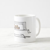Katze, die Kamin-Tasse genießt Kaffeetasse (VorderseiteRechts)