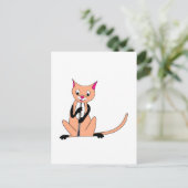 Katze, die Oboe spielt Postkarte (Stehend Vorderseite)