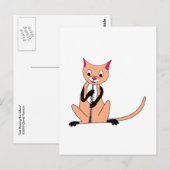 Katze, die Oboe spielt Postkarte (Vorne/Hinten)