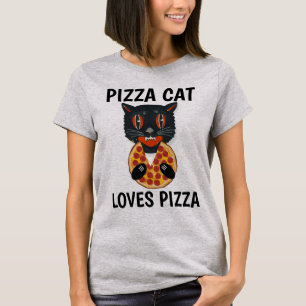 KATZE DIE PIZZA ISST, Lustige T-Shirts