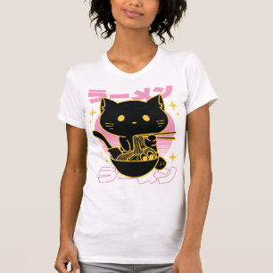 Katze, die Ramen essen T-Shirt