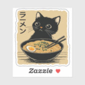 Katze, die Ramen isst  Aufkleber (Blatt)