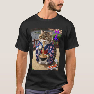 Katze, die Ramen isst - Einzigartiges und süßes ja T-Shirt