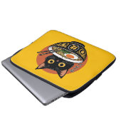 Katze, die Ramen isst Laptopschutzhülle (Vorne Knopf)