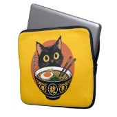 Katze, die Ramen isst Laptopschutzhülle (Vorderseite Links)