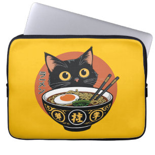 Katze, die Ramen isst Laptopschutzhülle