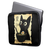 Katze, die Ramen isst Laptopschutzhülle (Vorderseite Links)