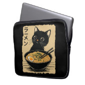 Katze, die Ramen isst Laptopschutzhülle (Vorderseite Links)