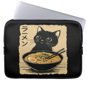 Katze, die Ramen isst Laptopschutzhülle