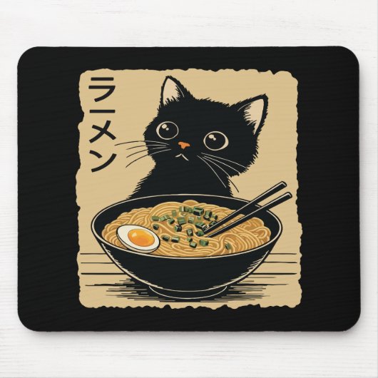 Katze, die Ramen isst Mousepad (Vorne)