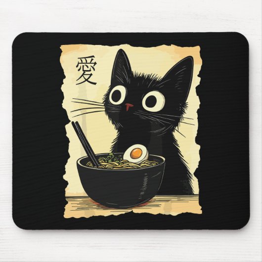 Katze, die Ramen isst Mousepad (Vorne)