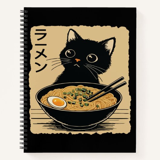 Katze, die Ramen isst Notizblock (Vorderseite)