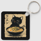 Katze, die Ramen isst  Schlüsselanhänger (Rückseite)