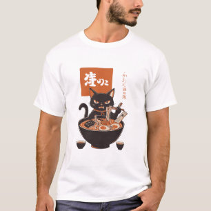 Katze, die Ramen isst T-Shirt