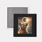 Katze, die sich mit Solar 2024 Eclipse Wearin selb Magnet (Vorderseite/Rückseite)