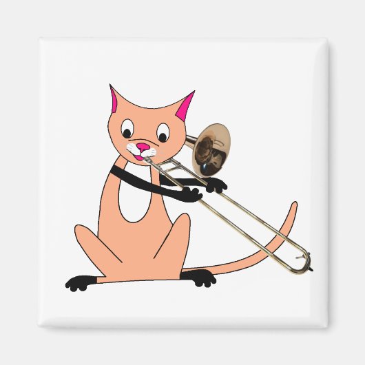 Katze, die Trombone spielt Magnet (Vorne)