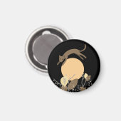 Katze, die über den Mond fliegt 2 Magnet (Vorderseite/Rückseite)