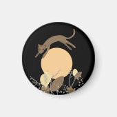 Katze, die über den Mond fliegt 2 Magnet (Vorne)