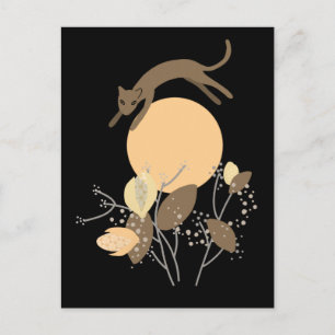 Katze, die über den Mond fliegt 2 Postkarte