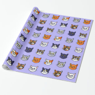 Katze, die unterschiedliche Zucht mit Ziegeln Geschenkpapier