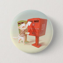 Katze, die versucht, eine Postkarte in den Briefka