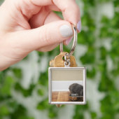 Katze, die von der Schüssel isst Schlüsselanhänger (Hand)