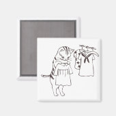 Katze, die Wäsche macht Magnet (Vorderseite/Rückseite)