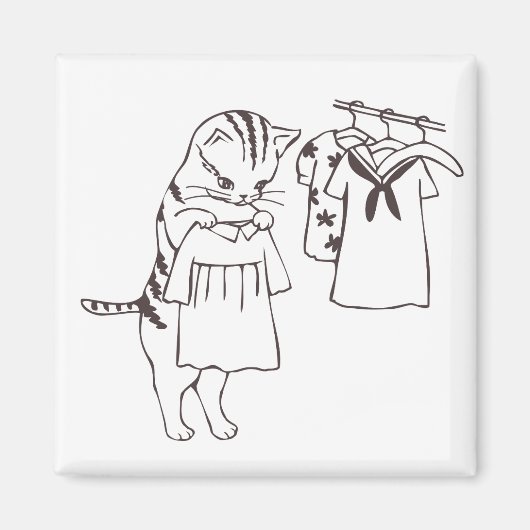 Katze, die Wäsche macht Magnet (Vorne)