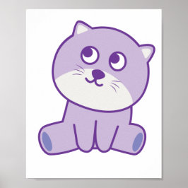 Katze, die zum Himmel schaut Poster