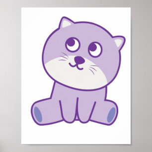 Katze, die zum Himmel schaut Poster