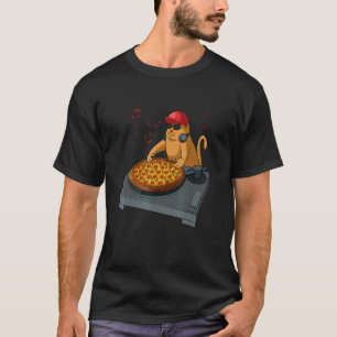 Katze Dj Kätzchen Liebhaber Lustige Pizza Musik Ju T-Shirt