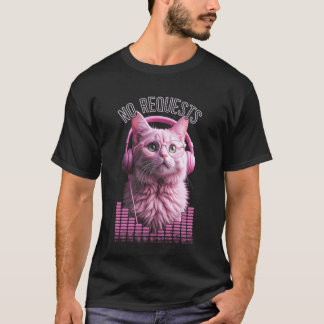 Katze DJ Keine Anfragen Kitty Kopfhörer Equalizer T-Shirt