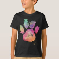 Katze Dog Paw Print Watercolor Rainbow Abstrakt An
