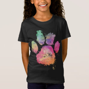 Katze Dog Paw Print Watercolor Rainbow Abstrakt An T-Shirt
