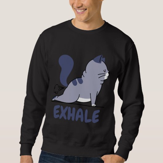 Katze Doing Yoga Niedliche Pose Sweatshirt (Vorderseite)