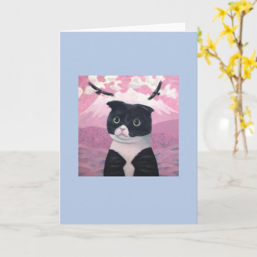 Katze Dora-chan-blau #3 Karte (Gelbe Blume)