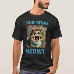 Katze Du machst mich völlig Miaut Vintage-Katze-M T-Shirt