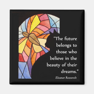 Katze durch Fenster mit Schmetterling - Magnet