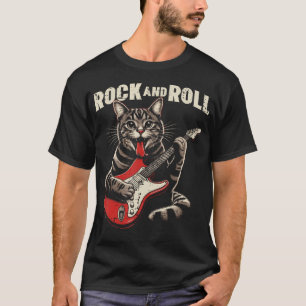 Katze E-Gitarre Rock And Roll Rocker Kätzchen Mich T-Shirt