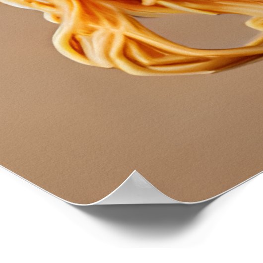 Katze Eating Spaghetti Poster (Ecke)