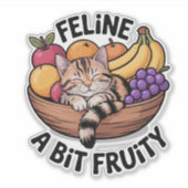 Katze ein bisschen fruchtig - Gemütliche Katze Aufkleber (Vorderseite)