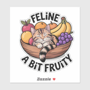 Katze ein bisschen fruchtig - Gemütliche Katze Aufkleber