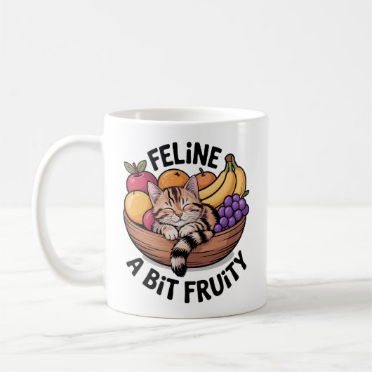 Katze ein bisschen fruchtig - Gemütliche Katze Kaffeetasse (Links)