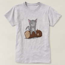 Katze ein Klotz - T - Shirt