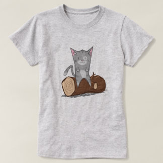 Katze ein Klotz - T - Shirt