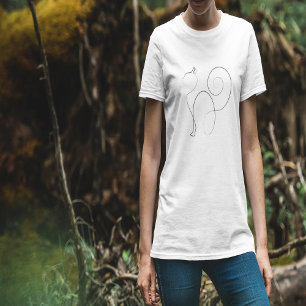 Katze Ein-Linien-Zeichnungskunst T-Shirt