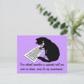 Katze eingeben postkarte (Stehend Vorderseite)