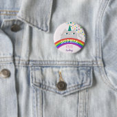 Katze Einhorn 5. Geburtstag Button Name Mädchen (Beispiel)