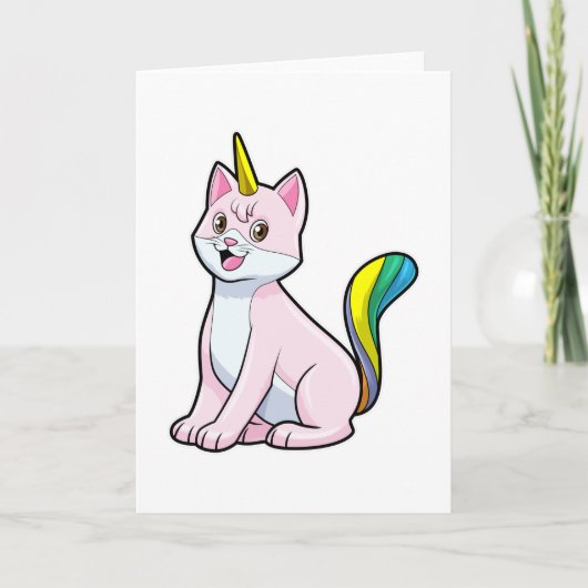 Katze Einhorn Karte (Vorderseite)